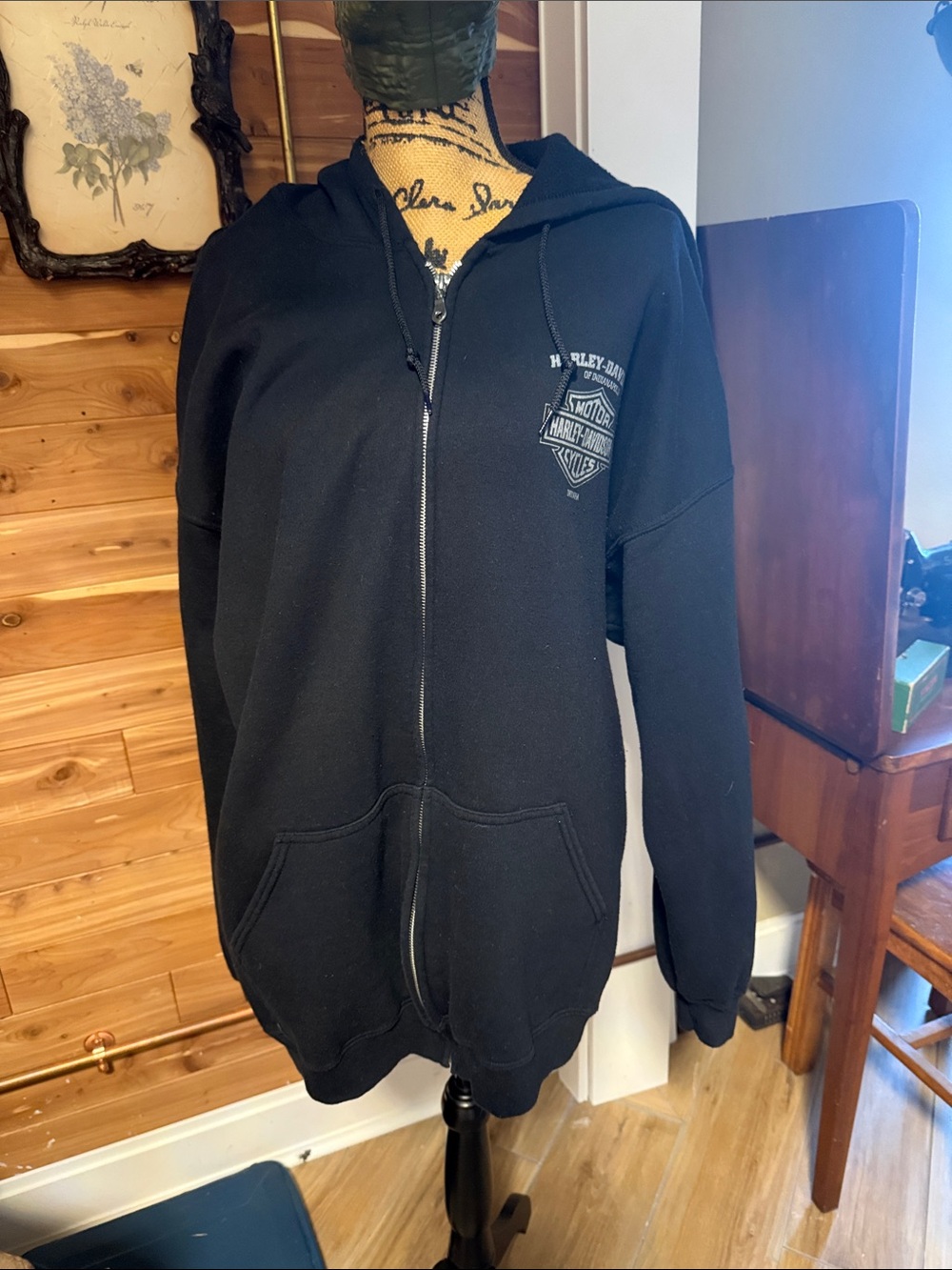 Harley-Davidson Black Full-Zip Hooded Jacket